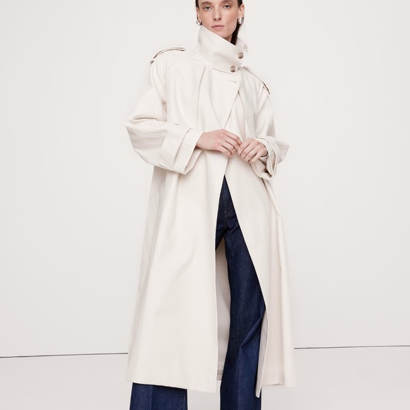 Banana Republic Oversized Italian Twill Trench Coat - Picture 2 of 5